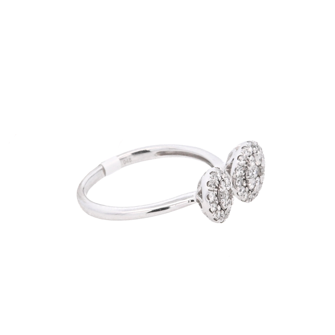 14K White Gold 0.48ct Round Diamond Cluster Fashion Ring