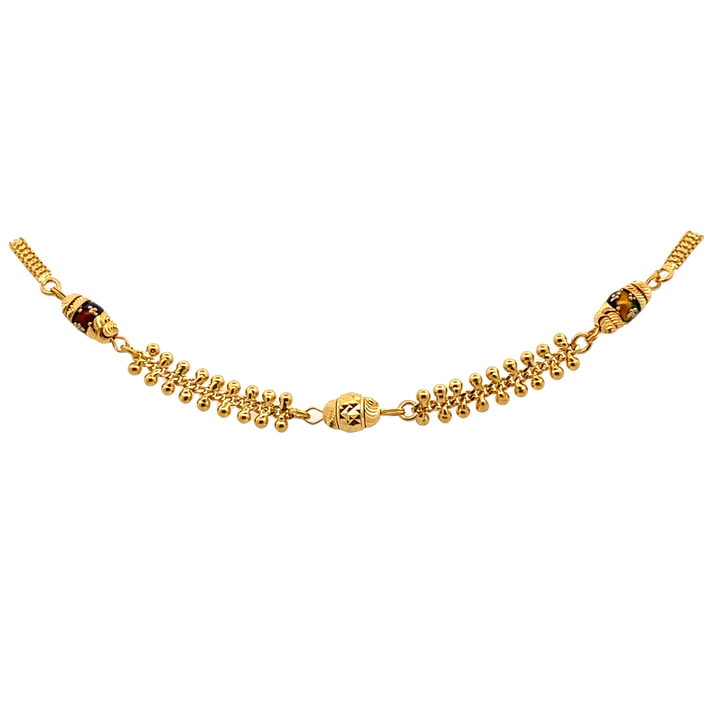 22K Yellow Gold Enamel Bead Elegant Bracelet