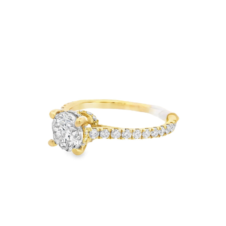 14K Yellow Round Diamond 0.48Ct Solitaire Engagement Ring