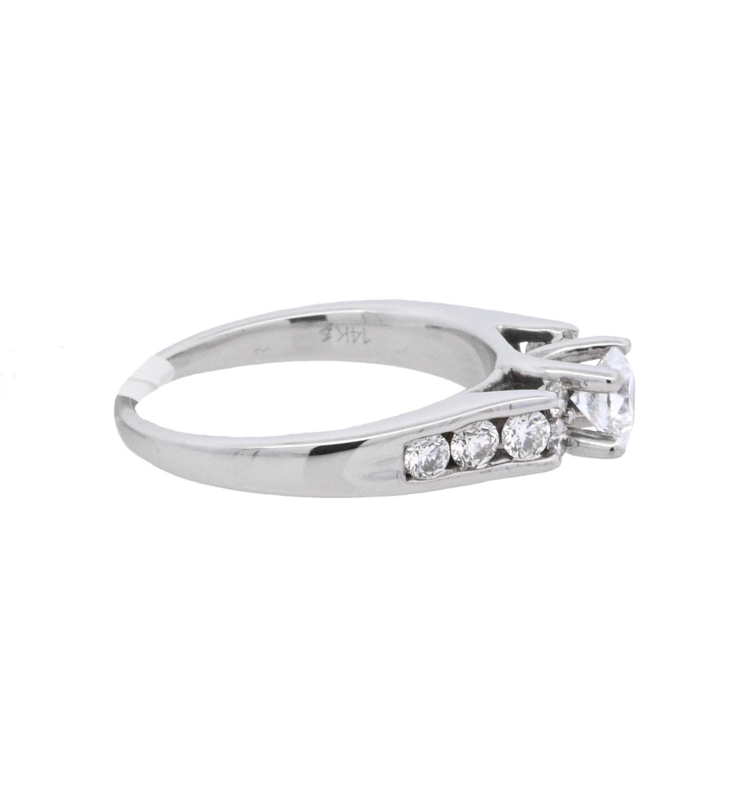 14K White Gold 0.49CT Round Diamond Solitaire Ring