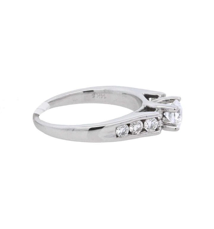 14K White Gold 0.49CT Round Diamond Solitaire Ring