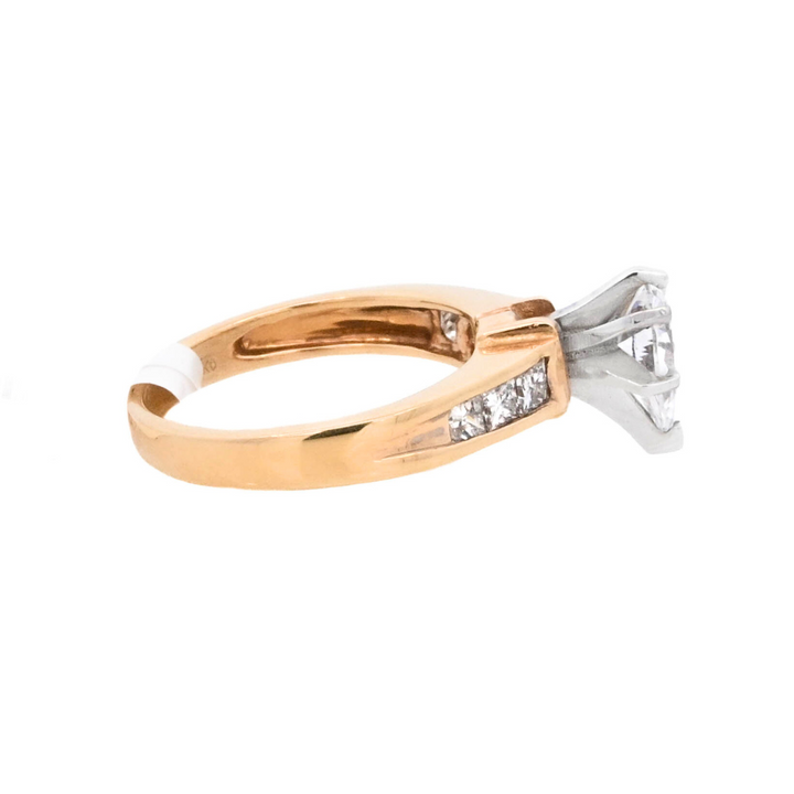 14K Yellow Gold 0.75Ct Pear Diamond Contemporary Engagement Ring
