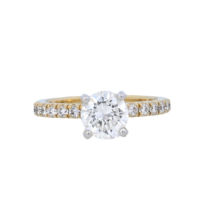 18K Yellow Round Diamond 1.32Ct Solitaire Engagement Ring