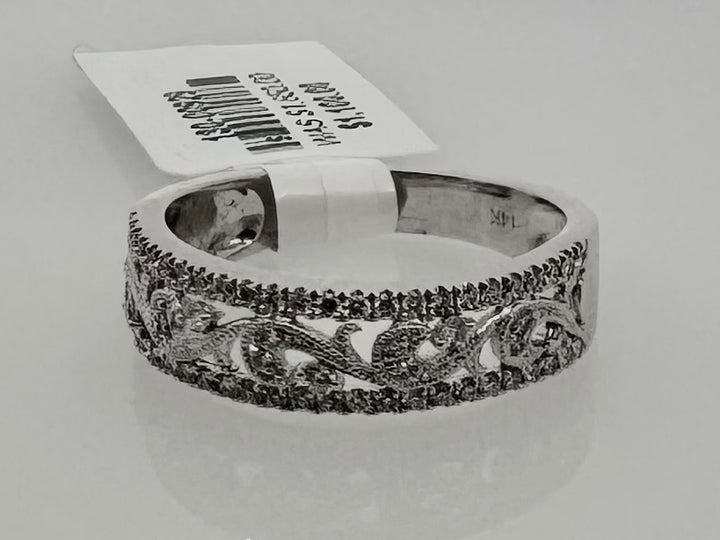 14K White Gold 0.31ct. Diamond Filigree Fashion Ring