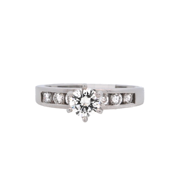 14K White Gold 0.47CT Round Diamond Solitaire Ring