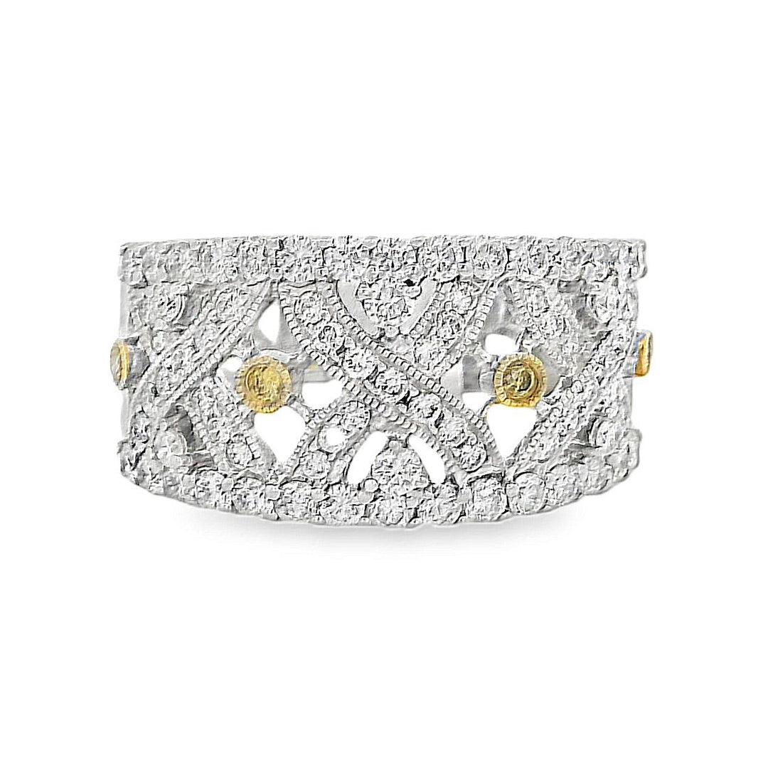 18K White Gold 0.91ct Diamond Fashion Ring