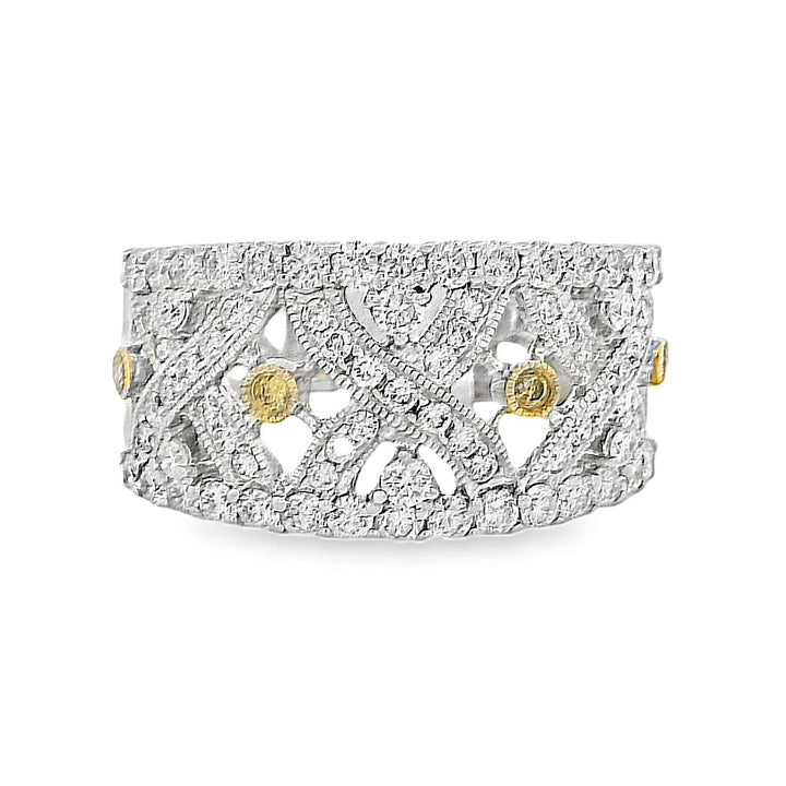 18K White Gold 0.91ct Diamond Fashion Ring