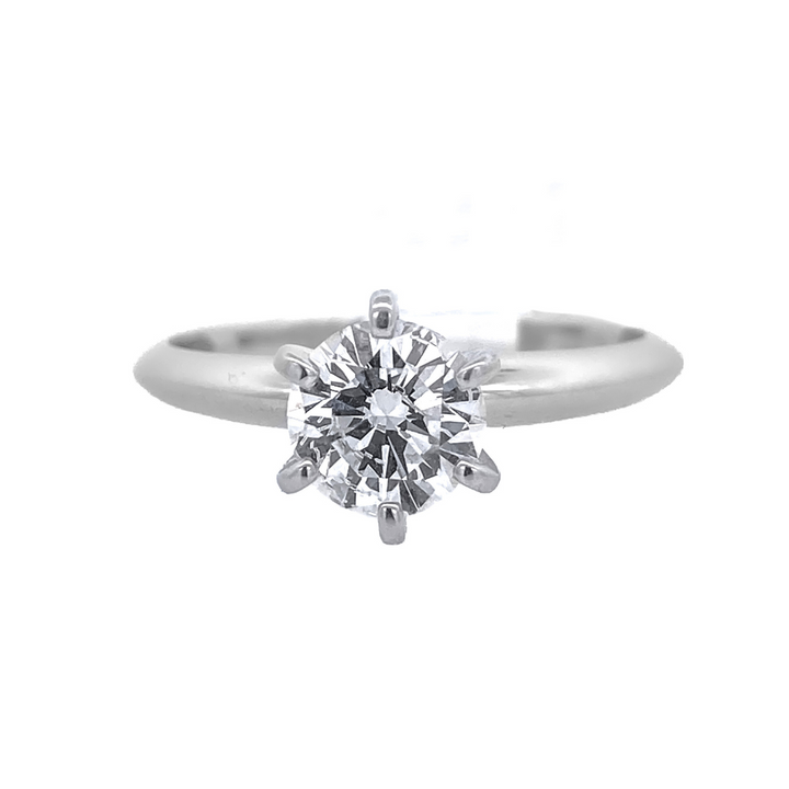 14K White Gold 0.75CT Round Diamond Solitaire Ring
