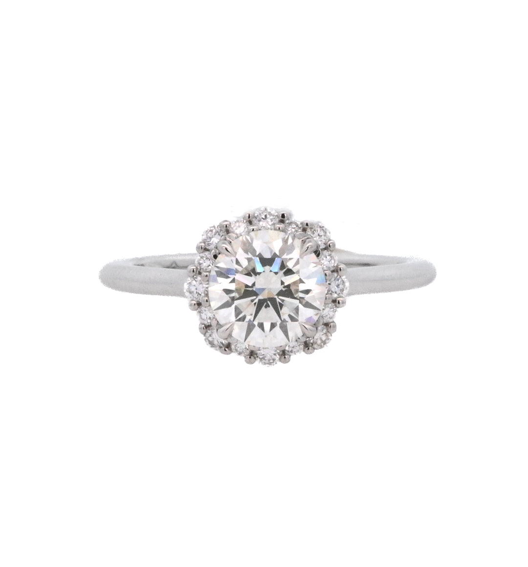 Platinum Round Diamond 1.25ctw Halo Engagement Ring