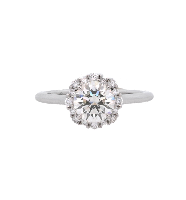 Platinum Round Diamond 1.25ctw Halo Engagement Ring