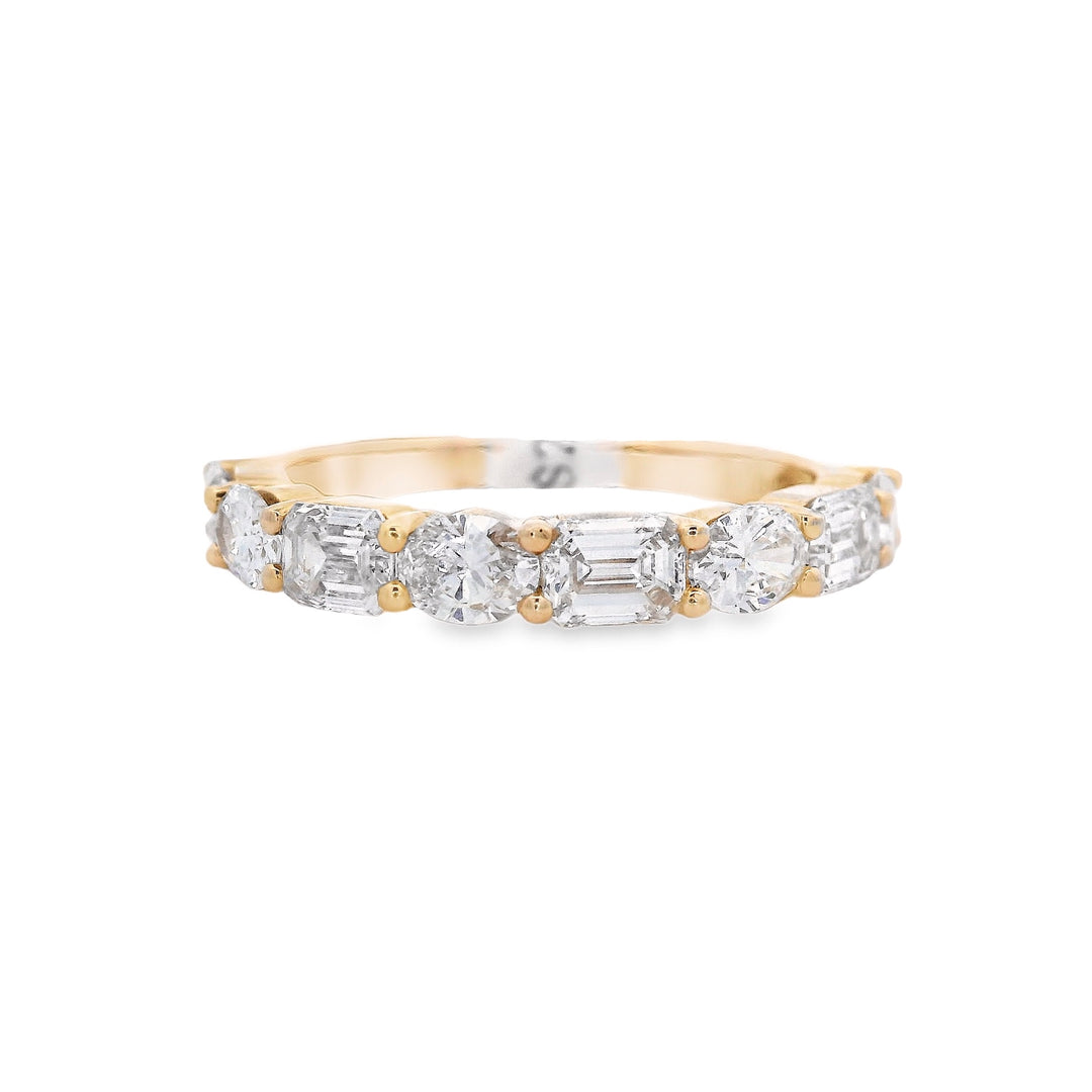 14K Yellow Gold Lab Grown Diamond Emerald Cut Band Ring