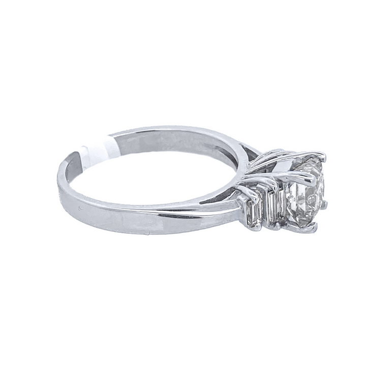14K White Princess Diamond Solitaire Ring