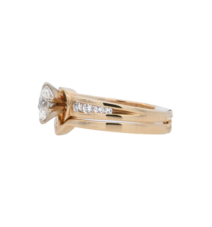 14K Yellow Gold 0.60CT Marquise Diamond Solitaire Ring