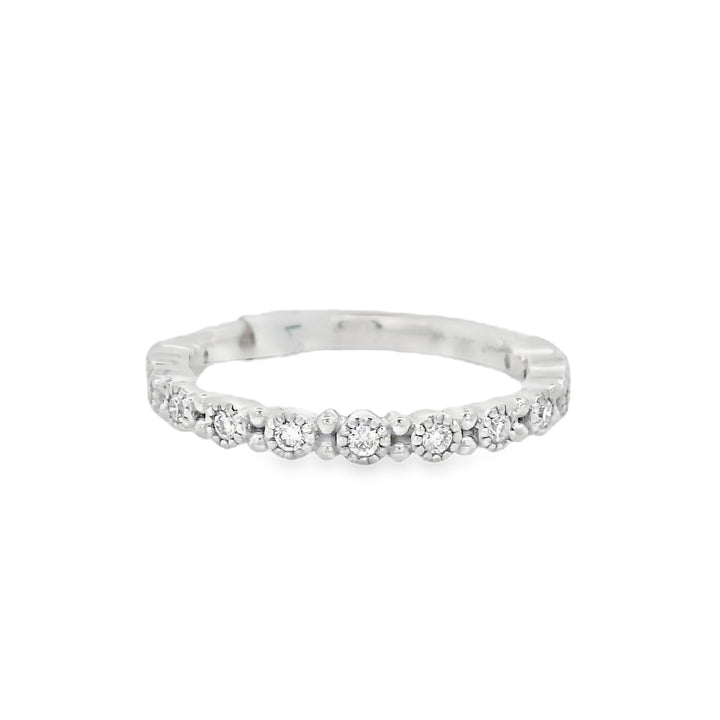 14K White Gold 0.21ct Diamond Half Anniversary Band
