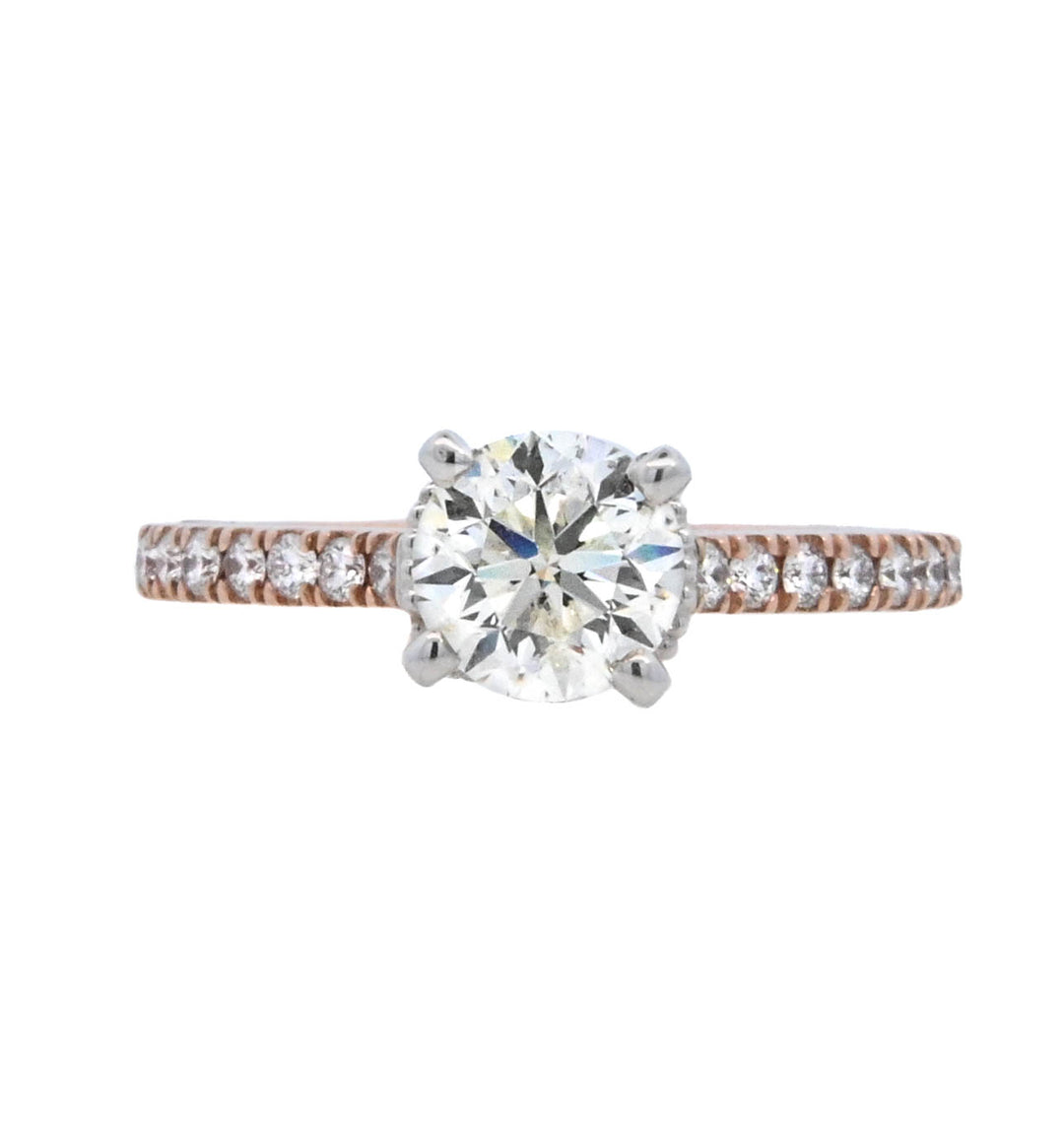 14K Two-Tone 1.01Ct Round Diamond Solitaire Ring