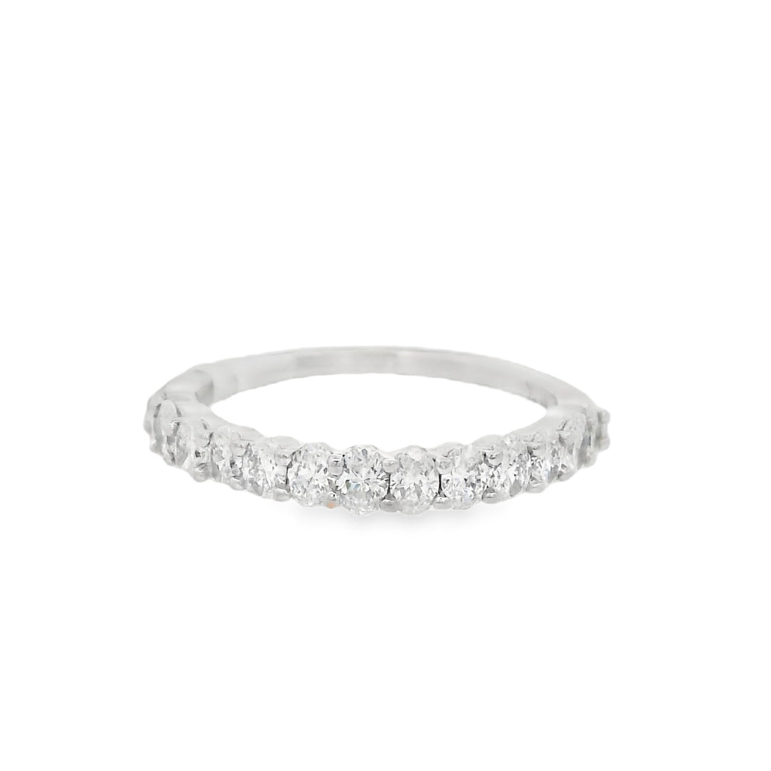 14K White 0.76ct Diamond Half Anniversary Women's Wedding Band