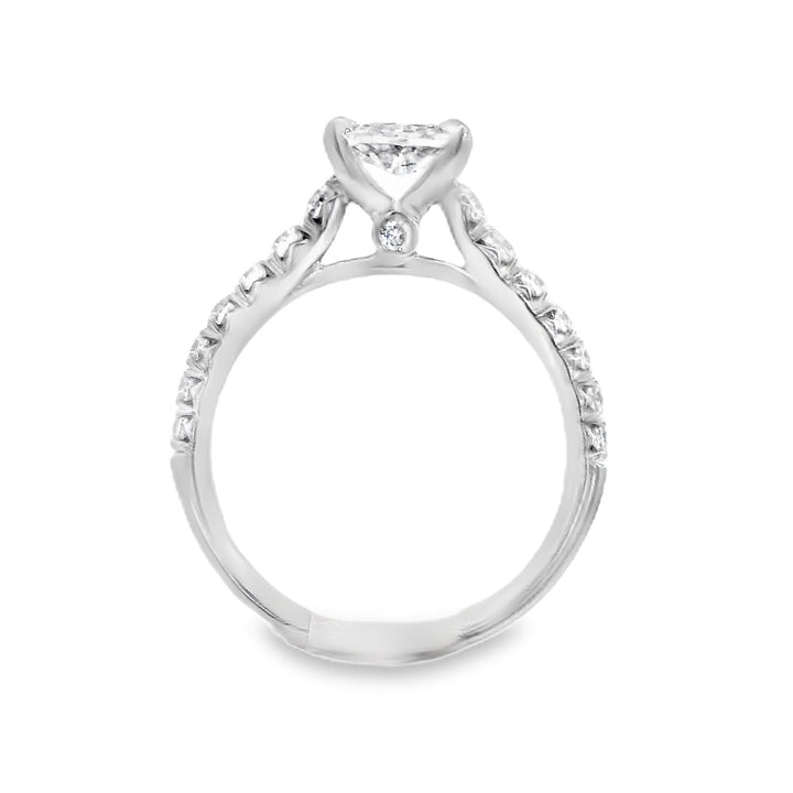 14K White Cushion Diamond 1.03Ct Solitaire Engagement Ring