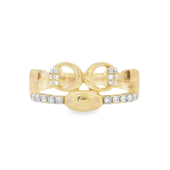 14K Yellow Gold 0.17ct Diamond Fashion Ring