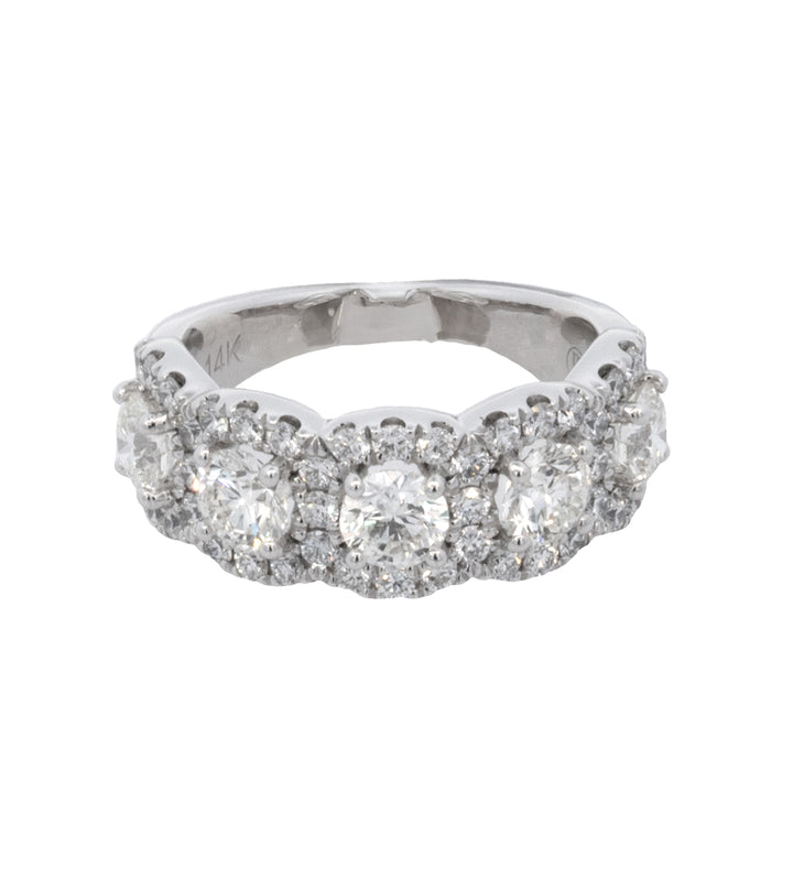 14K White Gold 2.25ctw Round Diamond Anniversary Wedding Band