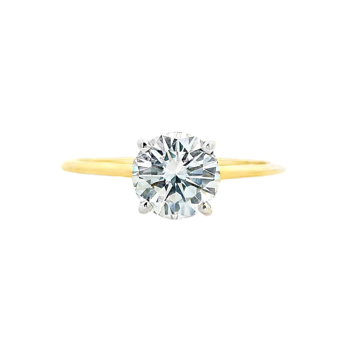 14K Yellow Gold Round Diamond 1.00Ct Solitaire Engagement Ring