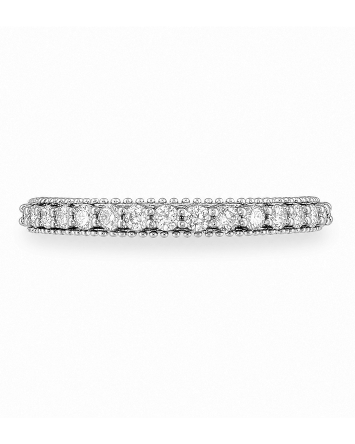 Platinum Round Diamond Shared Prong Women's Band