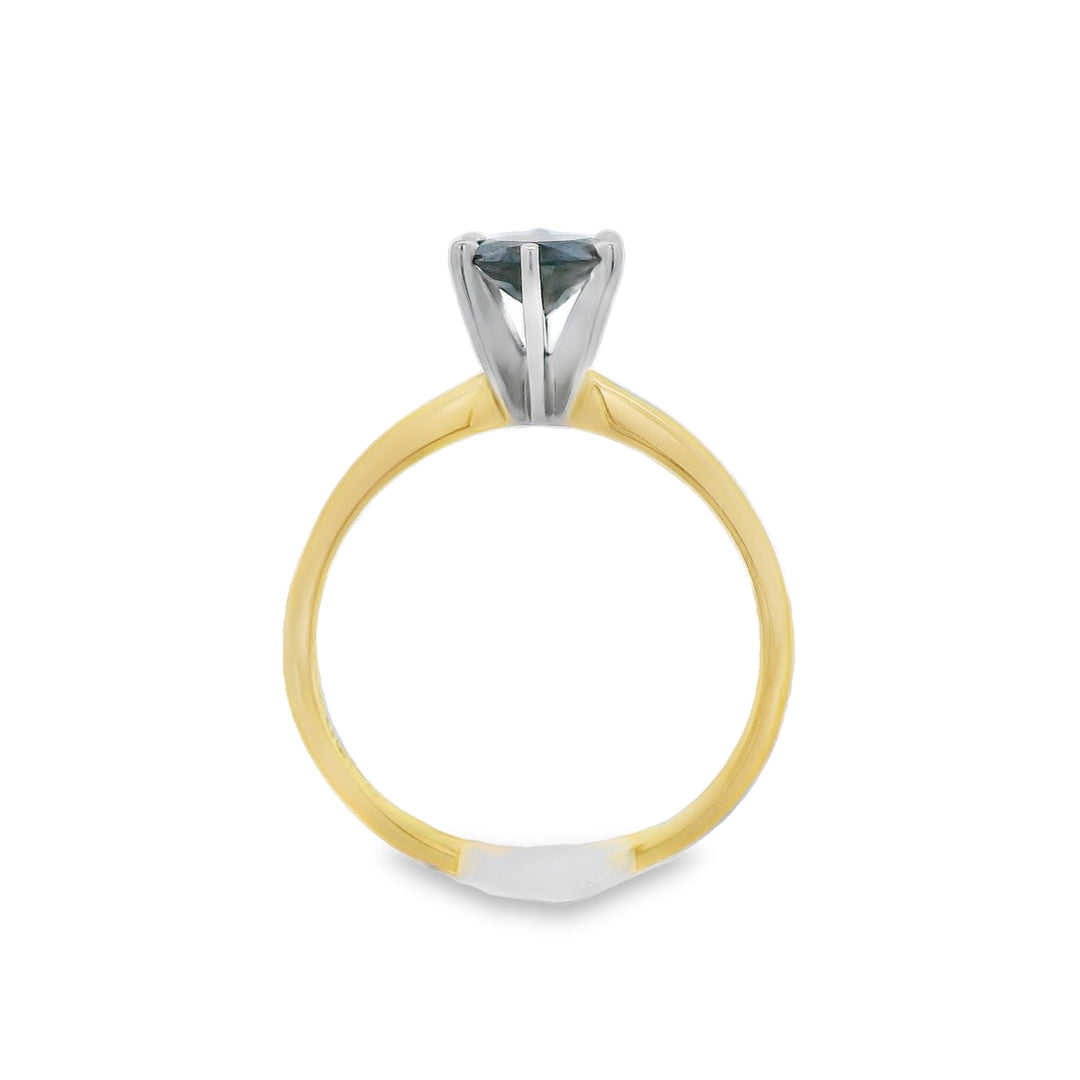 14K Yellow Round Diamond 1.00Ct Solitaire Engagement Ring