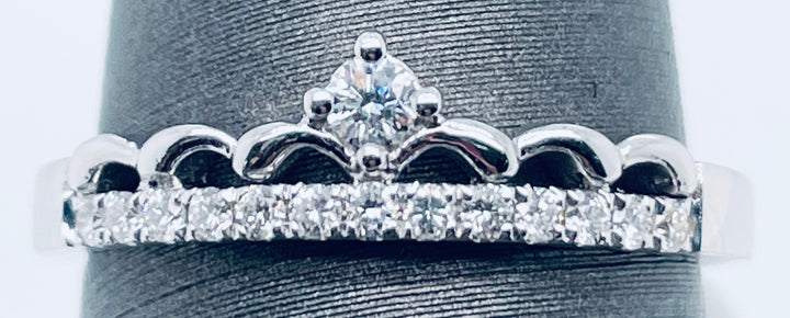 14K White Gold 0.19ct Diamond Women's Anniversary Band