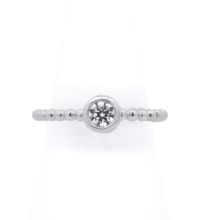 18K White Gold 0.23ct Round Diamond Stackable Ring