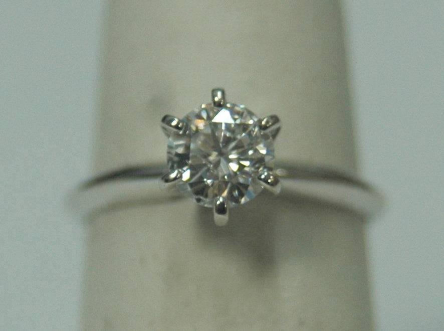 14K White Gold 0.75CT Round Diamond Solitaire Ring