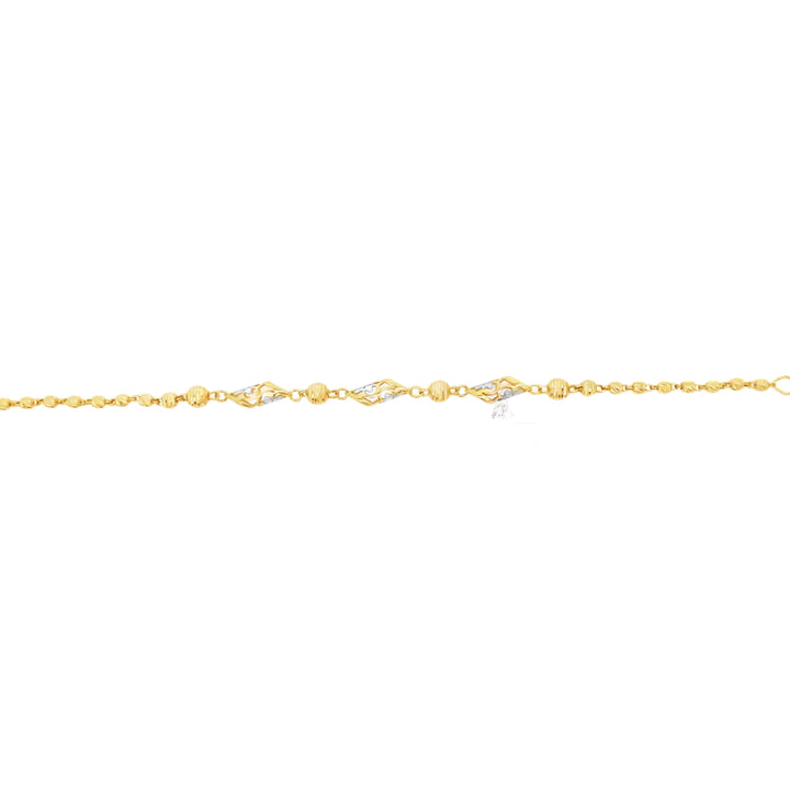 22K Yellow Gold Authentic Indian Link Bracelet, 8