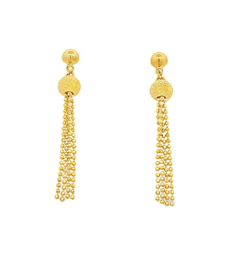 22K Yellow Gold Classic Lightweight Dangle Earrings