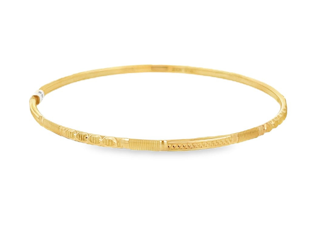 22K Yellow Gold Classic Solid Bangle Bracelet