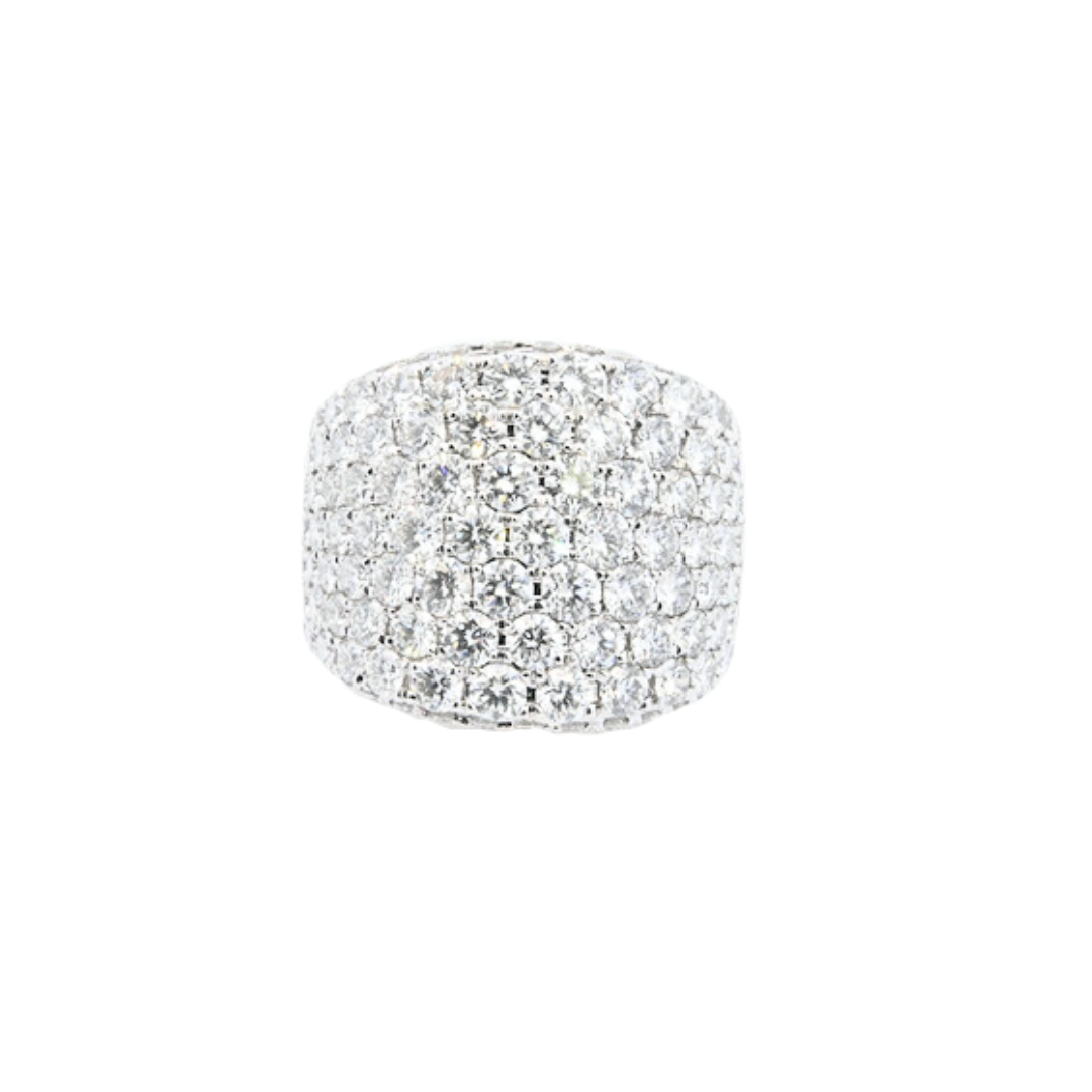 14K White Gold Diamond Pave Cocktail Ring