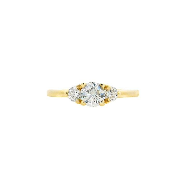 14K Yellow Gold 0.35CT Diamond 3 Stone Engagement Ring