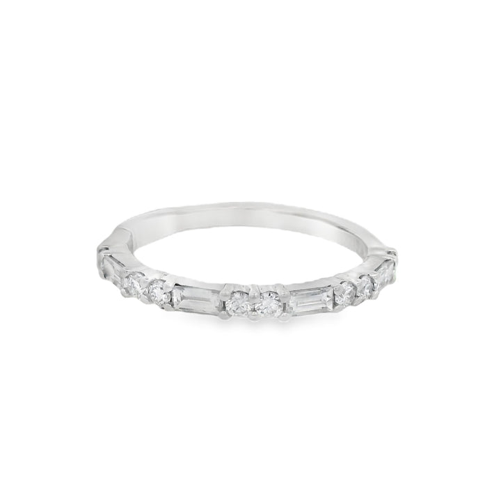 14K White Gold 0.54ct Diamond Stackable Wedding Band