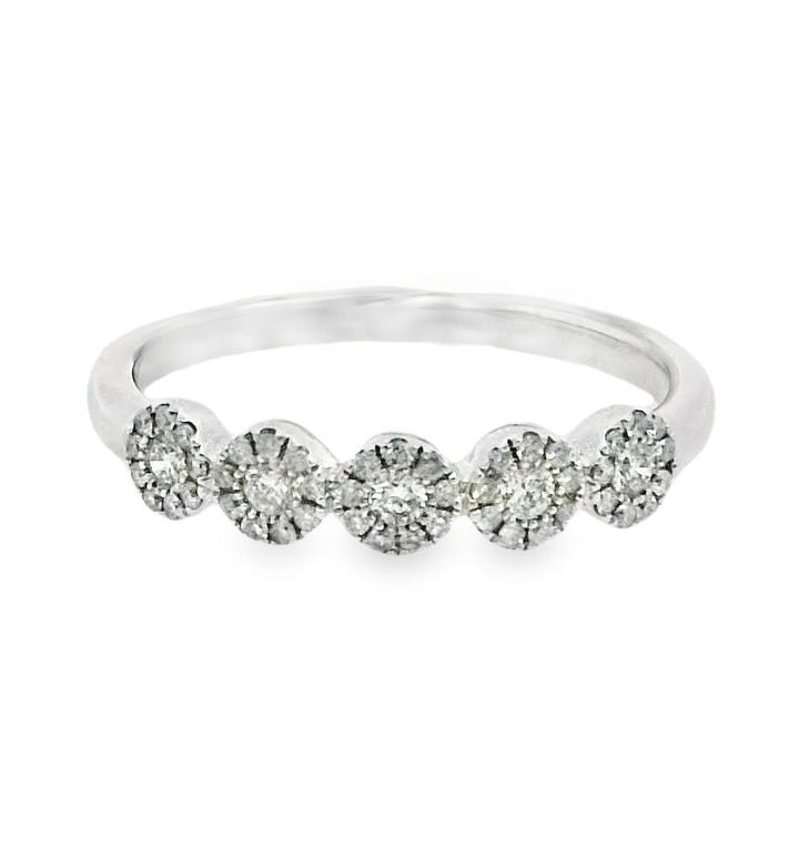 14K White Gold 0.24ctw Round Diamond Women's Wedding Band