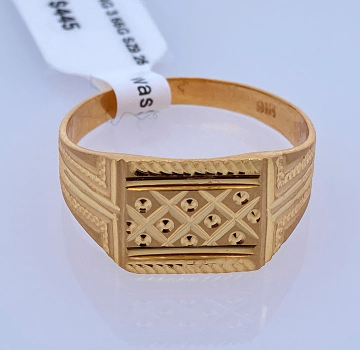 22K Yellow Gold Men's Classic Band Ring - Masculine Elegance