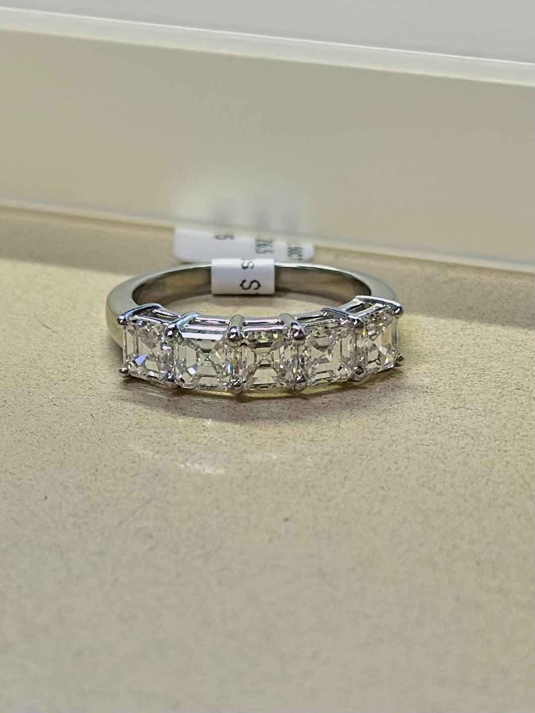 Platinum 5-Stone Asscher Diamond Wedding Band 2.50ctw