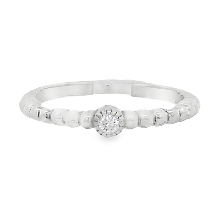14K White Gold 0.05ctw Diamond Stackable Women's Band