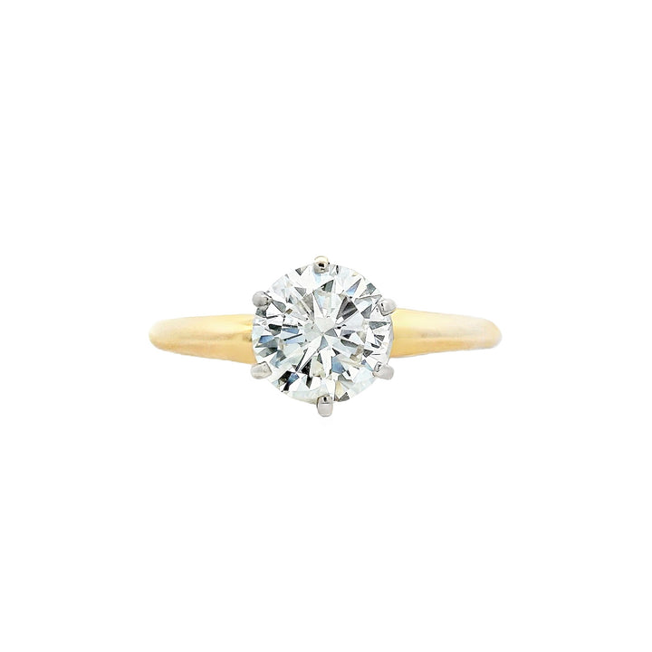 14K Yellow Round Diamond 1.00Ct Solitaire Engagement Ring