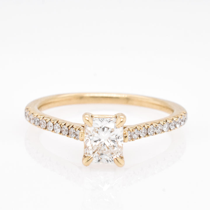 14K Yellow Radiant Diamond 0.75Ct Solitaire Engagement Ring