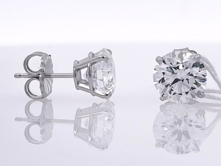14K White Gold Lab Diamond Stud Earrings 1.12 ctw