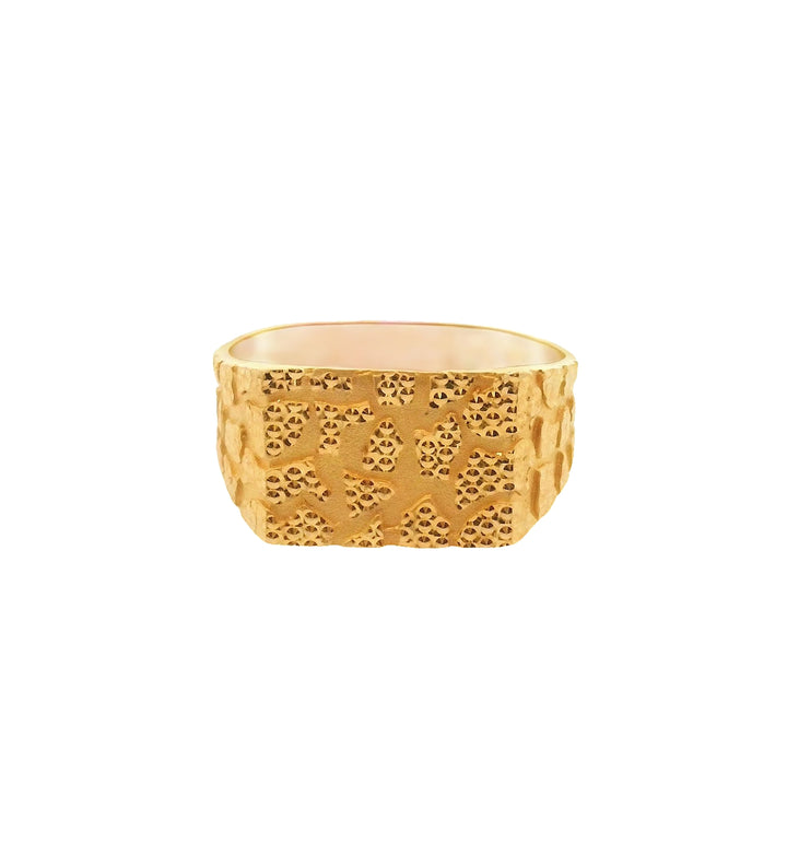 22K Yellow Gold Classic Men's Statement Ring, Size 10.75
