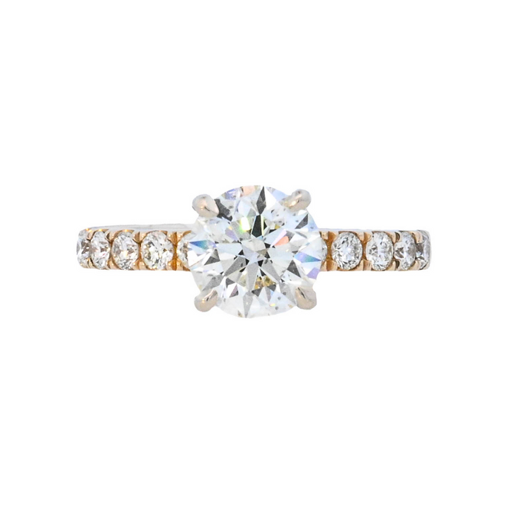 14K Yellow Round Diamond 1.60Ct Solitaire Engagement Ring