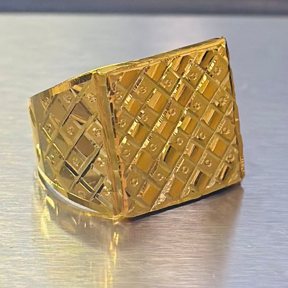 22K Yellow Gold Classic Men's Band Ring, Size 9.5