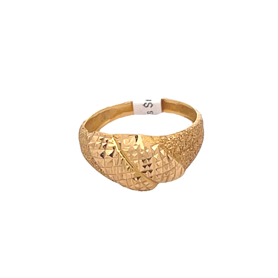 22K Yellow Gold Classic Minimalist Band Ring, Size 8