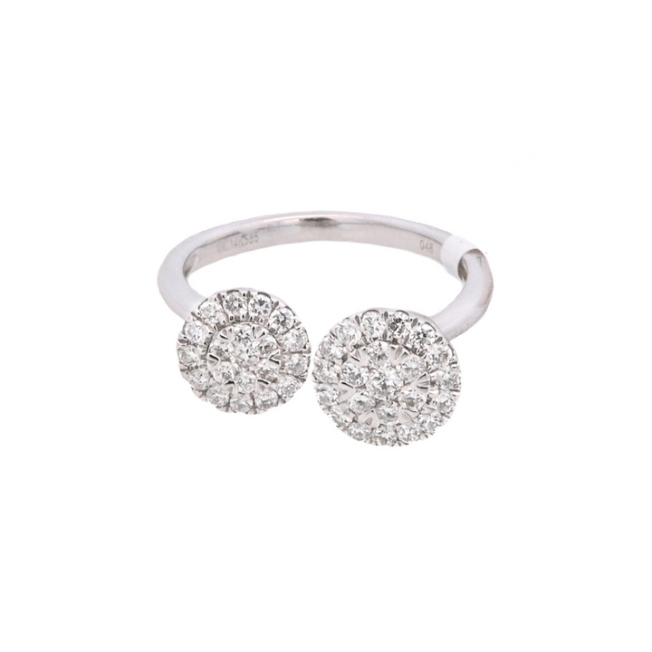 14K White Gold 0.48ct Round Diamond Cluster Fashion Ring