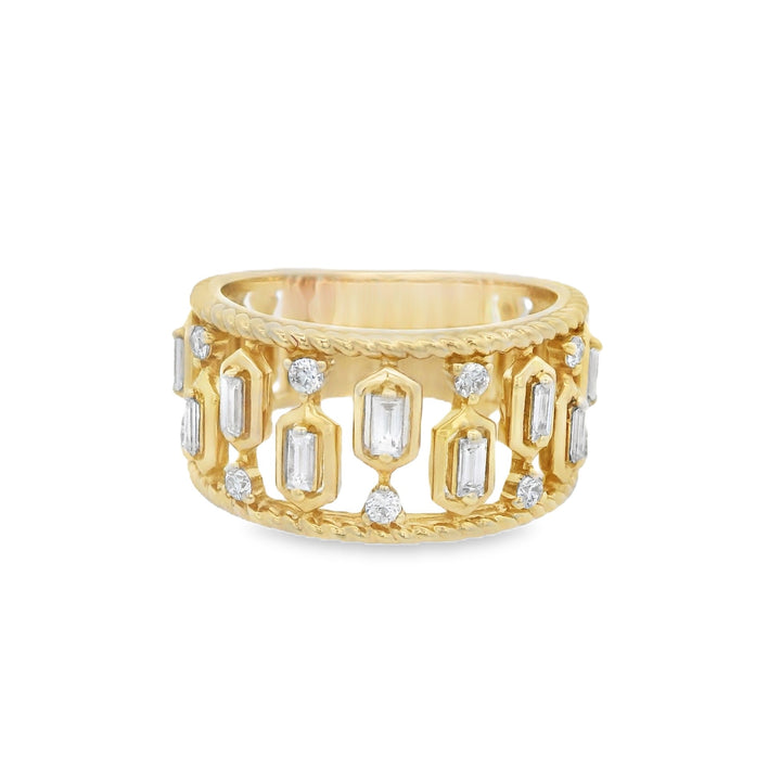 14K Yellow Gold 0.25ct. Baguette- Cut Diamond Fashion Ring