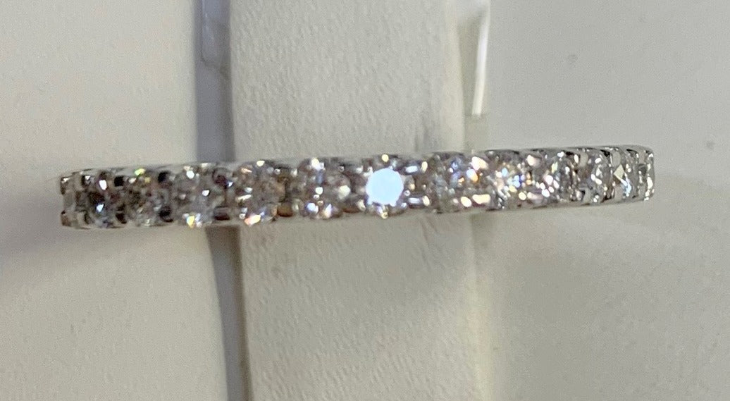 14K White Gold 0.35ct Diamond Stackable Women's Band