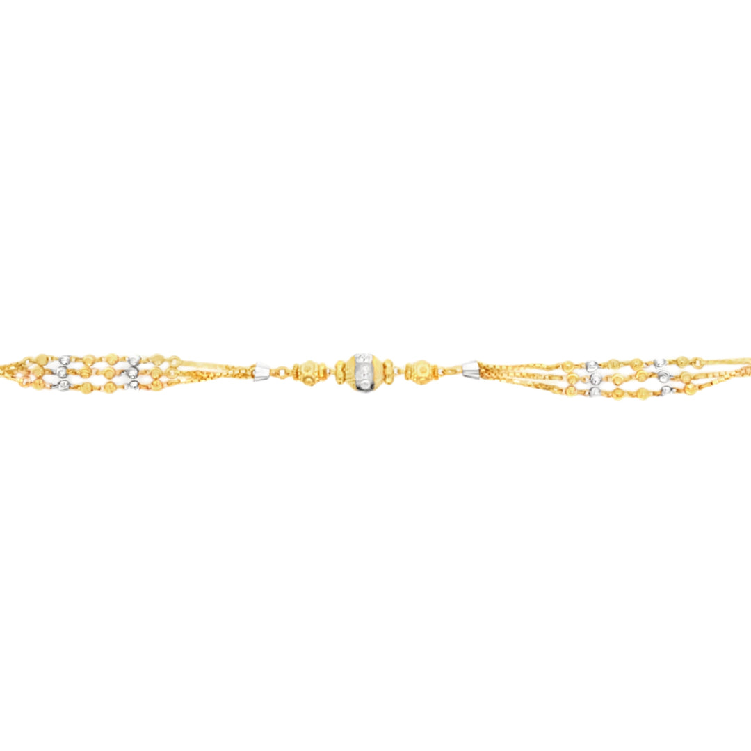 22K Yellow Gold Classic Indian Charm Bracelet